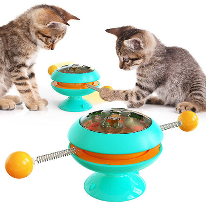 Turntable Cat Toy Teasing Cat Stick Cat Fighting Catnip Ball Pet Suppl