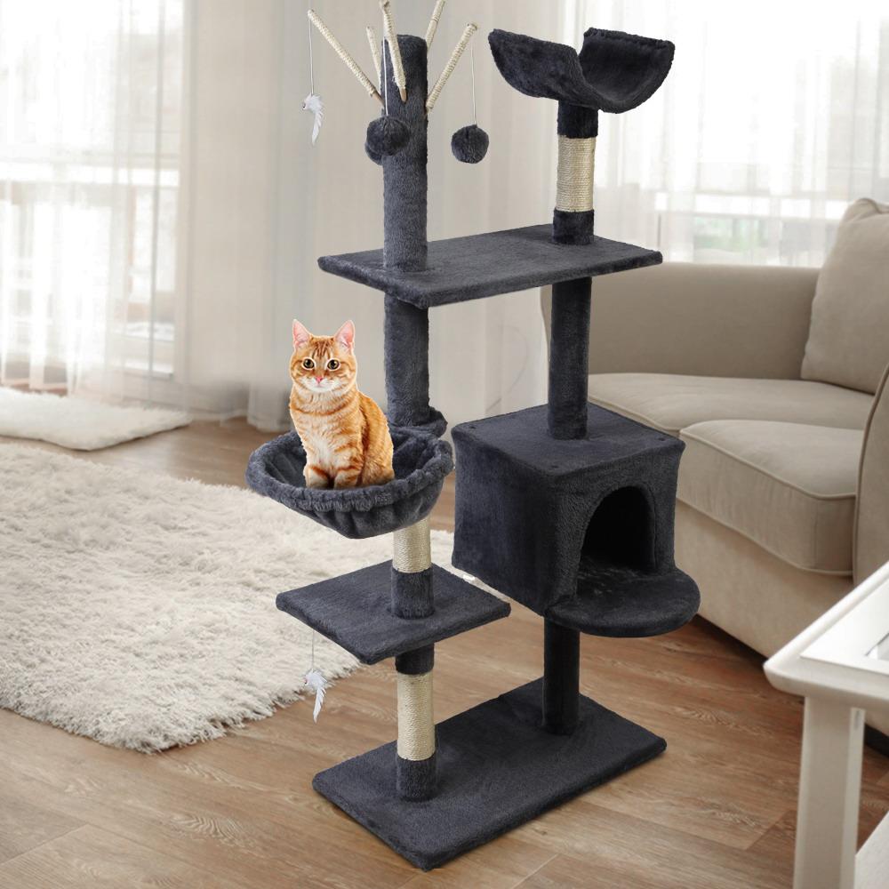 "Hounded" LVL 5 Wooden Plush & Sisal Cat Tree Condo Frame!