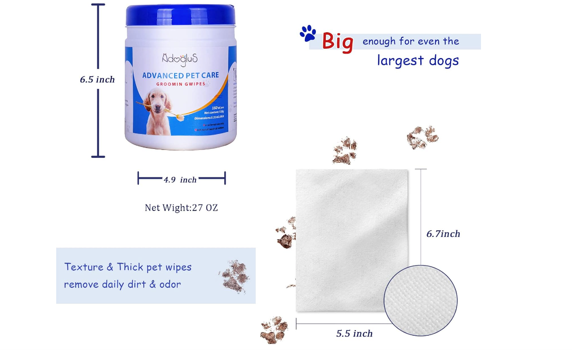 Pet Wipes w/ Free Cotton Swabs!