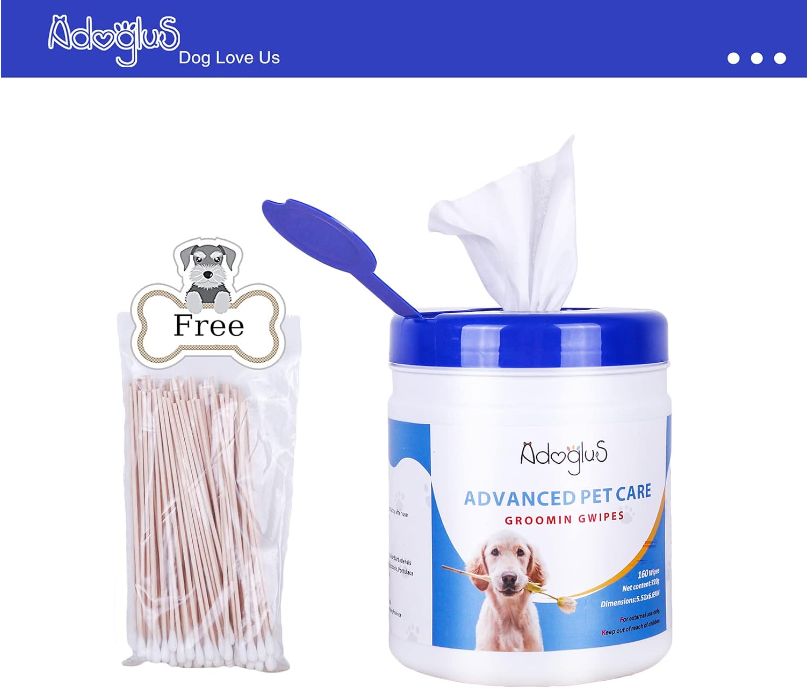 Pet Wipes w/ Free Cotton Swabs!